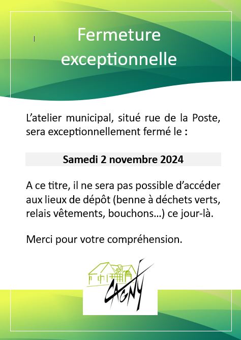 Fermeture exceptionnelle