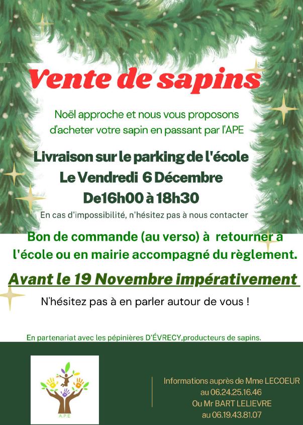 APE vente de sapins