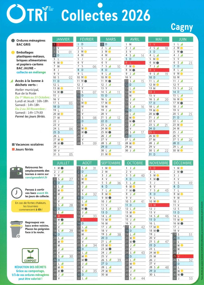 Calendrier 2026 otri