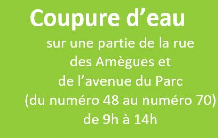 Coupure d'eau
