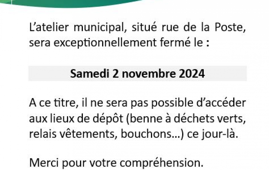 Fermeture exceptionnelle